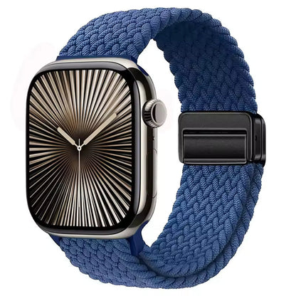 Magnetic Nylon Braided Bracelet for Apple Watch Ultra 2/3 Band 49mm 46mm 45mm 41mm 44mm 40mm Series 11/10/9/8/7/6/5/4/SE