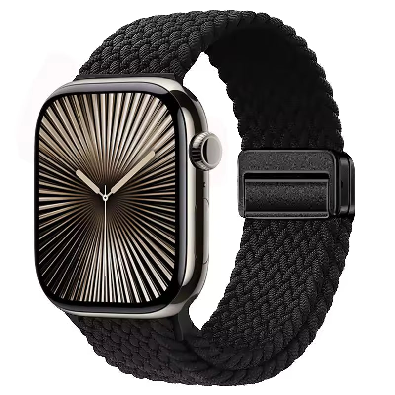 Magnetic Nylon Braided Bracelet for Apple Watch Ultra 2/3 Band 49mm 46mm 45mm 41mm 44mm 40mm Series 11/10/9/8/7/6/5/4/SE