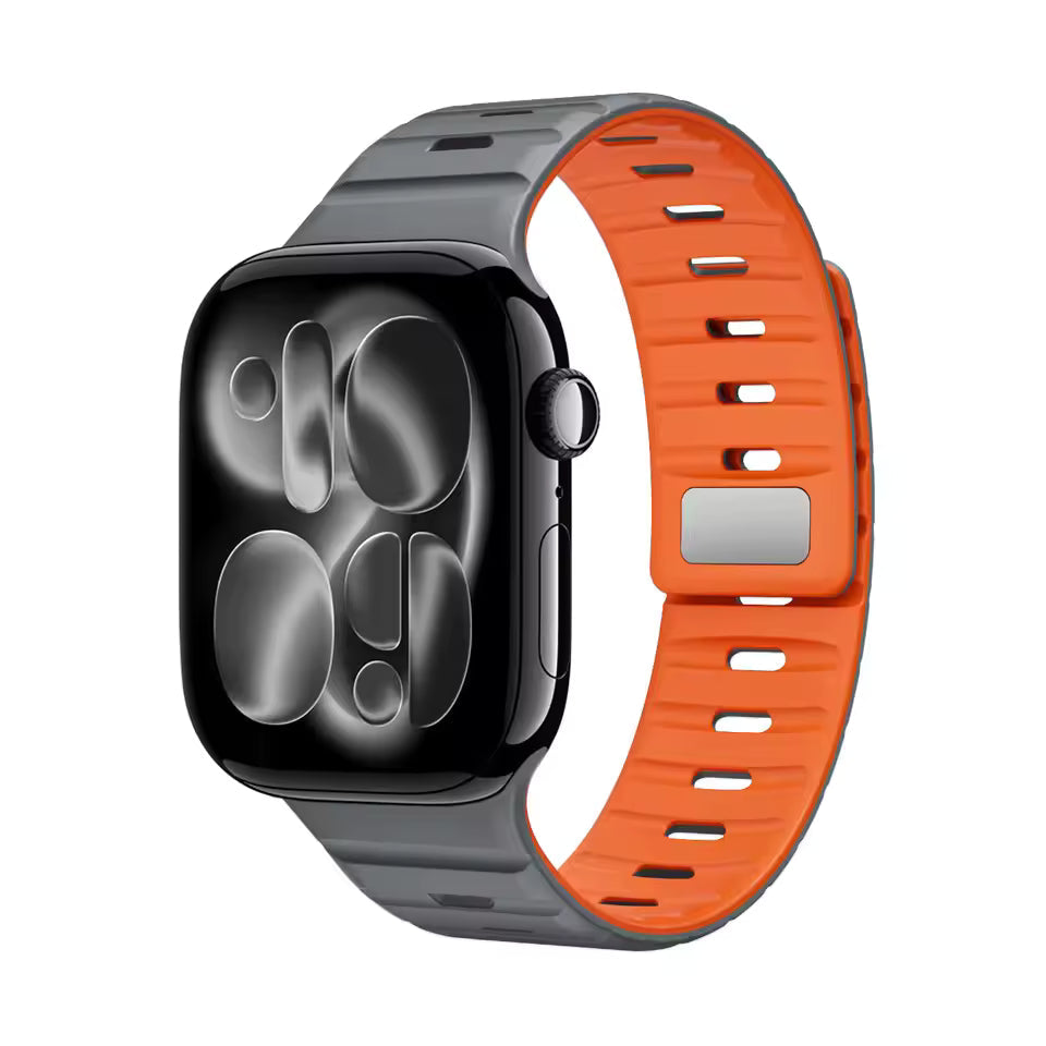 Magnetic Wave Silicone Strap for Apple Watch Band iWatch Series 11/10/Ultra3/2/1/9/8/7/6/5/SE3