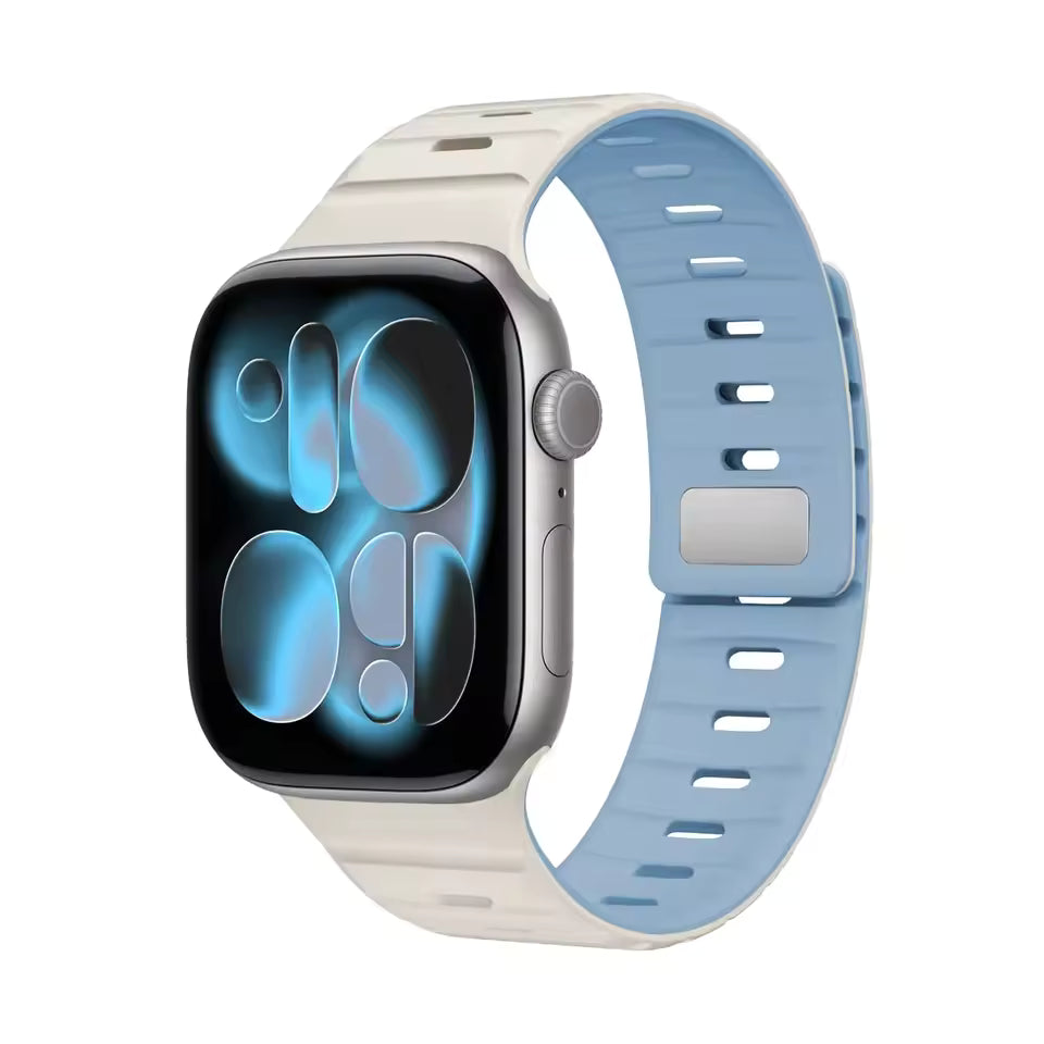 Magnetic Wave Silicone Strap for Apple Watch Band iWatch Series 11/10/Ultra3/2/1/9/8/7/6/5/SE3