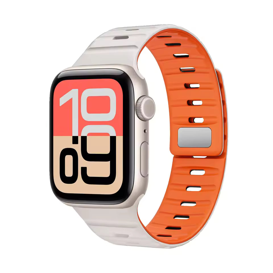 Magnetic Wave Silicone Strap for Apple Watch Band iWatch Series 11/10/Ultra3/2/1/9/8/7/6/5/SE3
