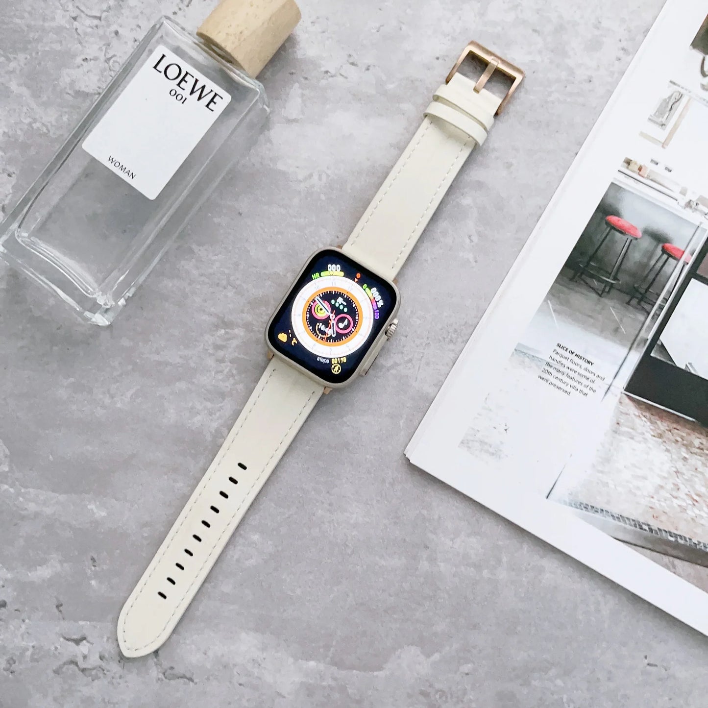 Manual Needlework Leather Strap for Apple Watch Band iWatch Series 6/5/4/3/SE/Ultra/2/10/9/8/7