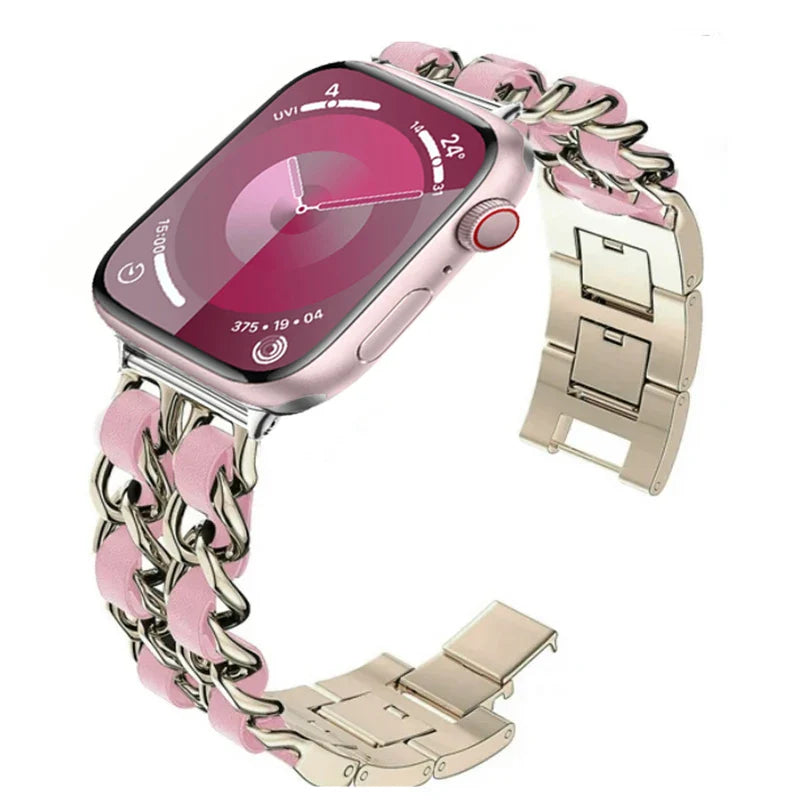 Metal Chain Bracelet for Apple Watch Band iWatch Series Ultra3/2/11/10/9/8/7/6/5/4/SE