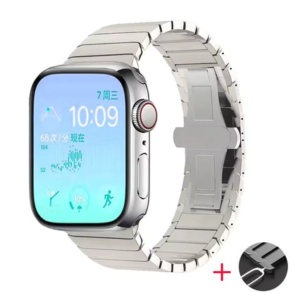 Metal Link Stainless Steel Strap for Apple Watch Band iWatch Series Ultra 11/10/9/8/7/6/5/4/SE