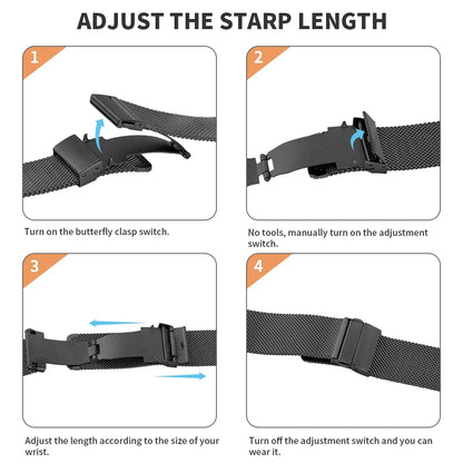 Metal Milanese Bracelet for Apple Watch Band iWatch Series Ultra2/10/9/8/7/6/5/4/SE