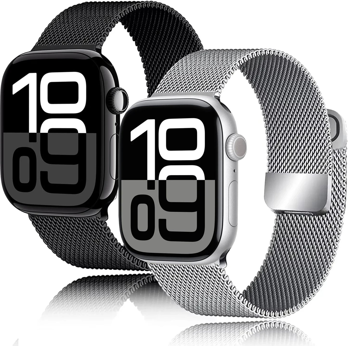 Milanese Double Section Magnetic Strap for Apple Watch Ultra2 Band 49mm 46mm 45mm 41mm 44mm 40mm 42mm Series 10/9/8/7/6/5/4/SE