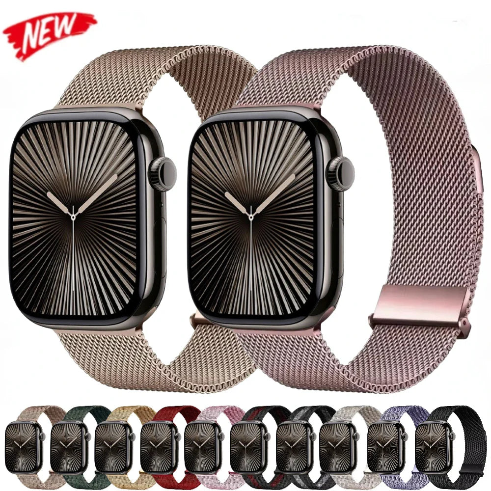 Milanese Magnetic Strap for Apple Watch Ultra2 Band 49mm 46mm 45mm 41mm 44mm 40mm Series 10/9/8/7/6/5/4/SE