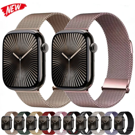 Milanese Magnetic Strap for Apple Watch Ultra2 Band 49mm 46mm 45mm 41mm 44mm 40mm Series 10/9/8/7/6/5/4/SE
