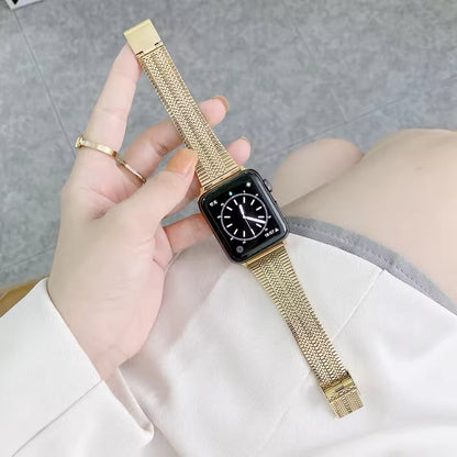 Milanese Stainless Steel Strap for Apple Watch Ultra2 Band 44mm 42mm 40mm 46mm 45mm 41mm Series 6/5/4/3/10/9/8/7/SE