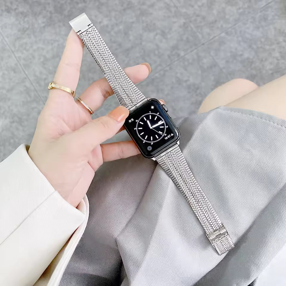 Milanese Stainless Steel Strap for Apple Watch Ultra2 Band 44mm 42mm 40mm 46mm 45mm 41mm Series 6/5/4/3/10/9/8/7/SE