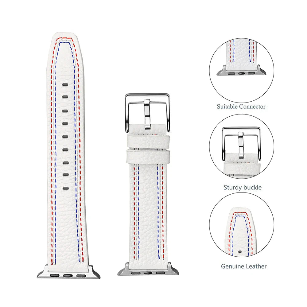 New Leather Strap for Apple Watch Band iWatch Series Ultra/10/9/8/7/6/5/4/SE