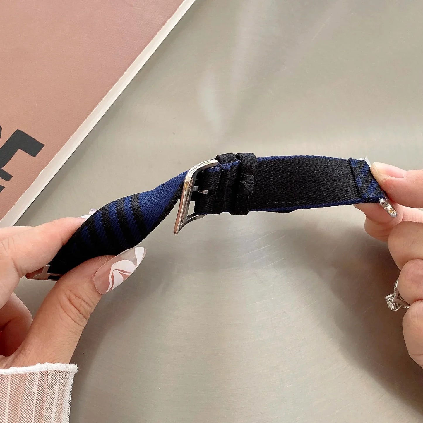 Nylon Bracelet for Apple Watch Ultra 3/2/1 Band 46mm 42mm 45mm 44mm  41mm 40mm Series 11/10/9/8/7/6/5/4/SE