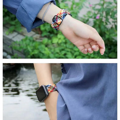 Nylon Braided Loop Elastic Strap for Apple Watch Band iWatch Series Ultra/2/10/9/8/7/6/5/4/SE/3