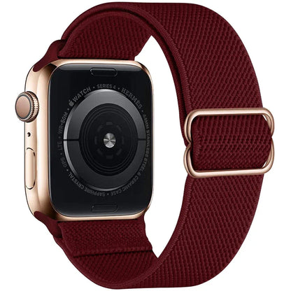 Nylon Elastic Bracelet for Apple Watch Ultra 2 Band 49mm 45mm 41mm 44mm 40mm 46mm 42mm Series 10/9/8/7/6/5/4/SE2