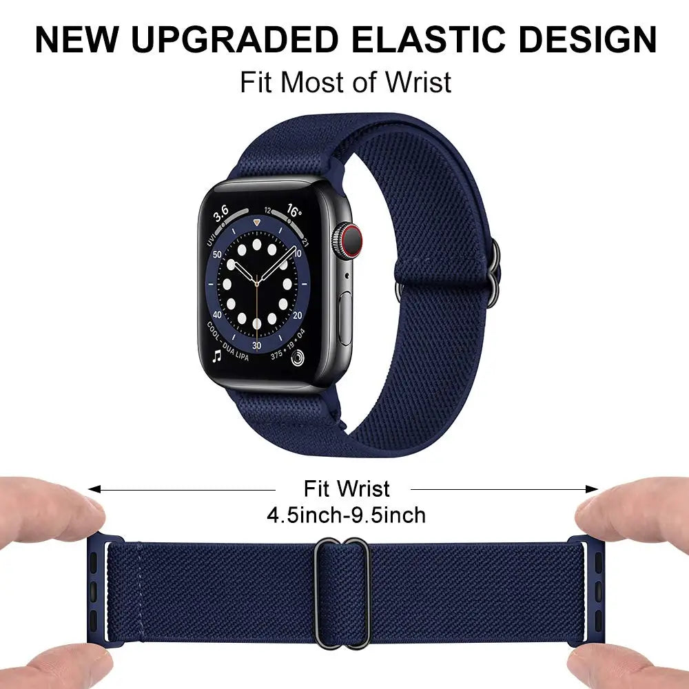 Nylon Elastic Loop Strap for Apple Watch Ultra Band 49mm 46mm 45mm 41mm 44mm 42mm 40mm Series 10/9/8/7/6/5/4/SE