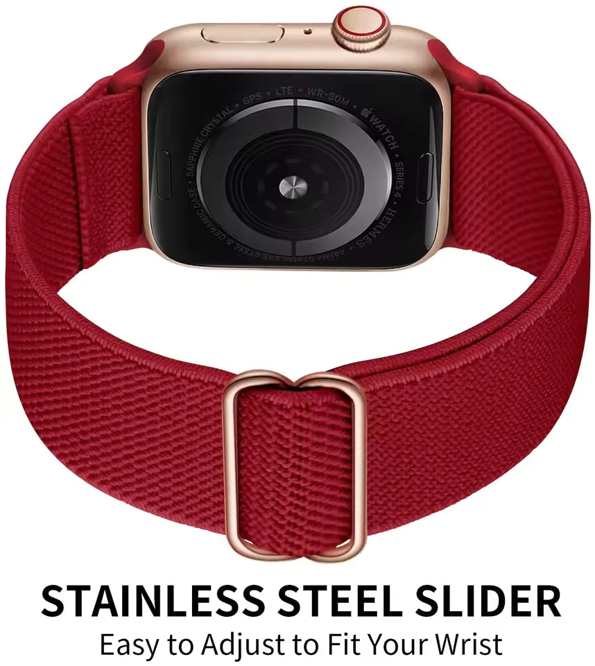 Nylon Elastic Loop Strap for Apple Watch Ultra Band 49mm 46mm 45mm 41mm 44mm 42mm 40mm Series 10/9/8/7/6/5/4/SE