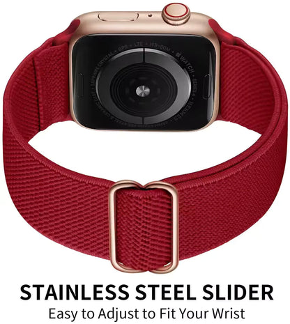 Nylon Elastic Loop Strap for Apple Watch Ultra Band 49mm 46mm 45mm 41mm 44mm 42mm 40mm Series 10/9/8/7/6/5/4/SE