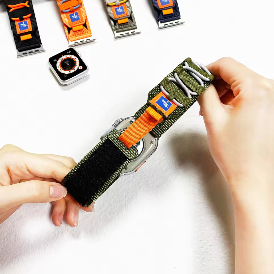 Nylon Five Loop Strap for Apple Watch Band iWatch Series Ultra2/10/9/8/7/6/5/4/SE