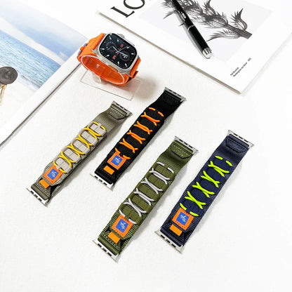 Nylon Five Loop Strap for Apple Watch Band iWatch Series Ultra2/10/9/8/7/6/5/4/SE