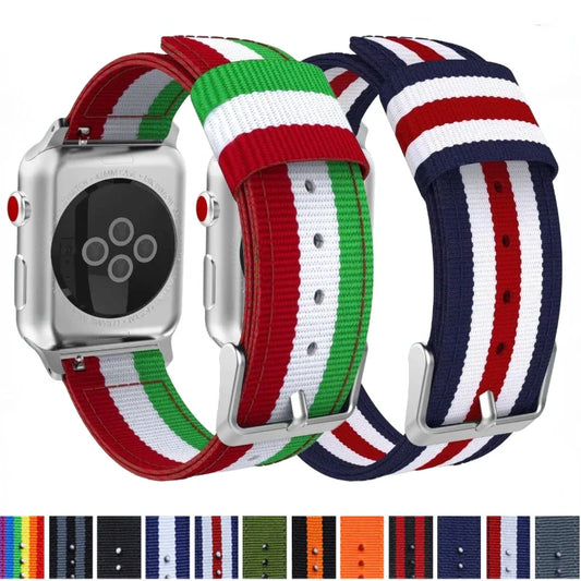Nylon Sport Strap for Apple Watch Ultra Band 46mm 45mm 49mm 44mm 41mm 40mm 42mm Series 11/10/9/8/7/6/5/4/SE3