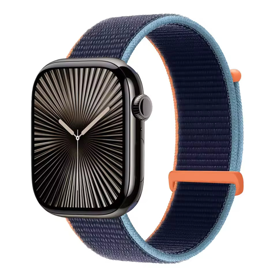 Nylon Sports Loop Bracelet for Apple Watch Ultra2 Band 49mm 46mm 45mm 44mm 42mm 41mm 40mm Series 10/9/8/7/6/5/4/3/SE2