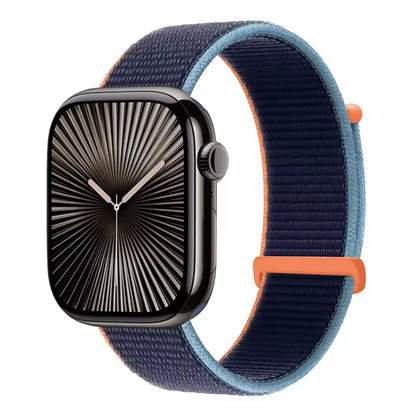 Nylon Sports Loop Bracelet for Apple Watch Ultra2 Band 49mm 46mm 45mm 44mm 42mm 41mm 40mm Series 10/9/8/7/6/5/4/3/SE2