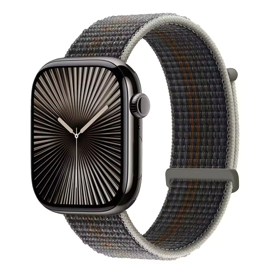 Nylon Sports Loop Bracelet for Apple Watch Ultra2 Band 49mm 46mm 45mm 44mm 42mm 41mm 40mm Series 10/9/8/7/6/5/4/3/SE2