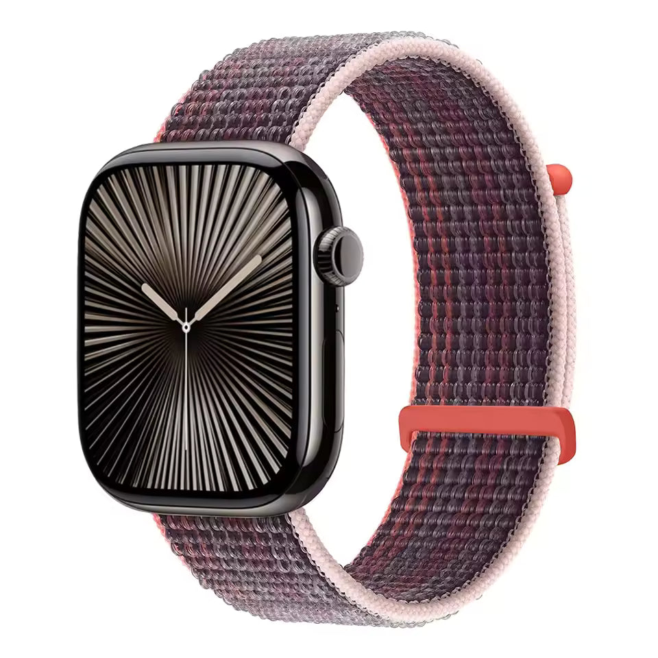 Nylon Sports Loop Bracelet for Apple Watch Ultra2 Band 49mm 46mm 45mm 44mm 42mm 41mm 40mm Series 10/9/8/7/6/5/4/3/SE2