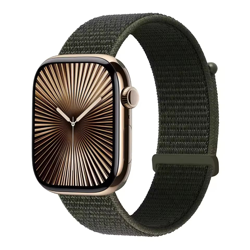 Nylon Sports Loop Bracelet for Apple Watch Ultra2 Band 49mm 46mm 45mm 44mm 42mm 41mm 40mm Series 10/9/8/7/6/5/4/3/SE2