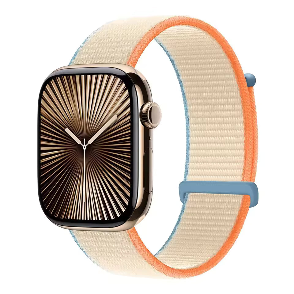 Nylon Sports Loop Bracelet for Apple Watch Ultra2 Band 49mm 46mm 45mm 44mm 42mm 41mm 40mm Series 10/9/8/7/6/5/4/3/SE2