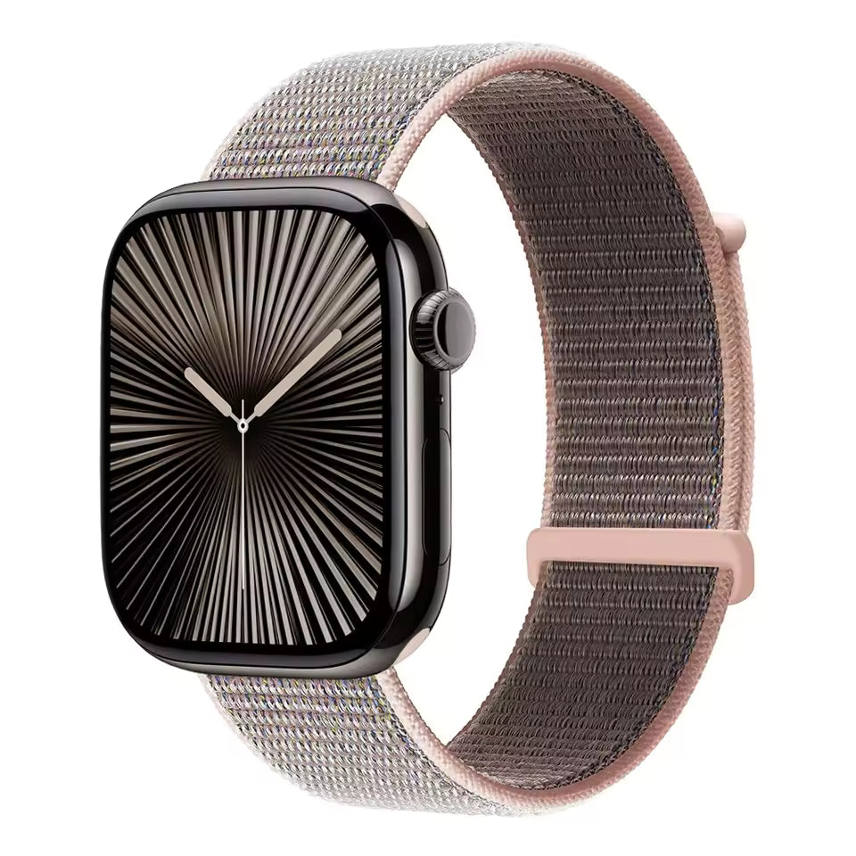 Nylon Sports Loop Bracelet for Apple Watch Ultra2 Band 49mm 46mm 45mm 44mm 42mm 41mm 40mm Series 10/9/8/7/6/5/4/3/SE2