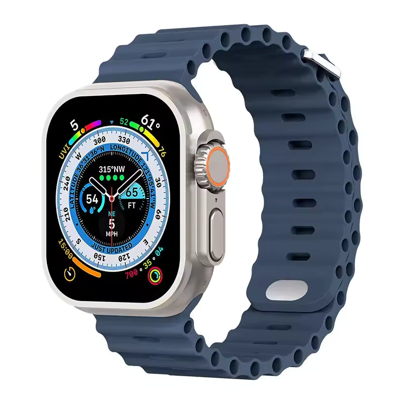 Ocean Silicone Strap for Apple Watch Ultra Band 49mm 46mm 45mm 41mm 44mm 40mm 42mm Series 11/10/9/8/7/6/5/4/SE
