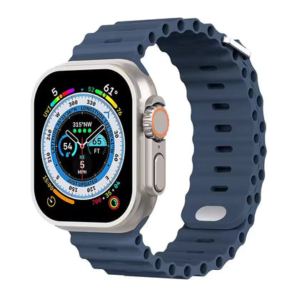 Ocean Silicone Strap for Apple Watch Ultra Band 49mm 46mm 45mm 41mm 44mm 40mm 42mm Series 11/10/9/8/7/6/5/4/SE