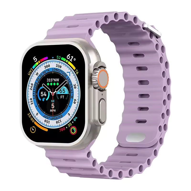 Ocean Silicone Strap for Apple Watch Ultra Band 49mm 46mm 45mm 41mm 44mm 40mm 42mm Series 11/10/9/8/7/6/5/4/SE