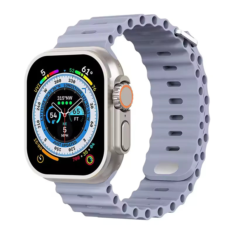 Ocean Silicone Strap for Apple Watch Ultra Band 49mm 46mm 45mm 41mm 44mm 40mm 42mm Series 11/10/9/8/7/6/5/4/SE
