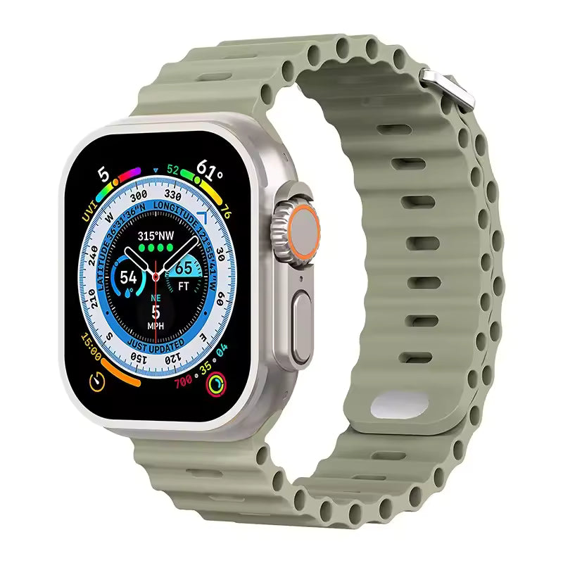 Ocean Silicone Strap for Apple Watch Ultra Band 49mm 46mm 45mm 41mm 44mm 40mm 42mm Series 11/10/9/8/7/6/5/4/SE