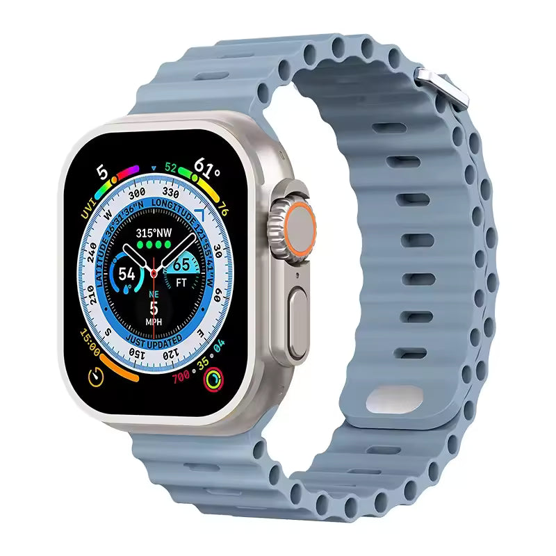 Ocean Silicone Strap for Apple Watch Ultra Band 49mm 46mm 45mm 41mm 44mm 40mm 42mm Series 11/10/9/8/7/6/5/4/SE