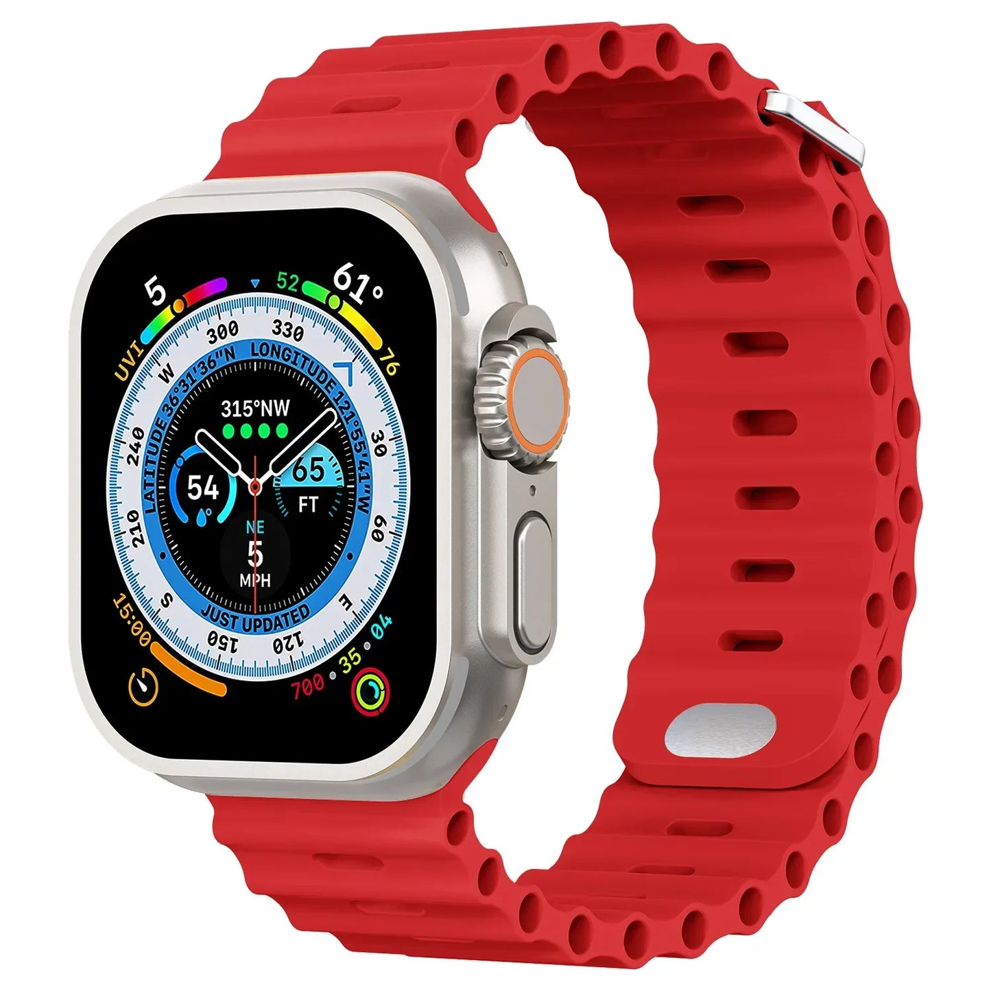 Ocean Silicone Strap for Apple Watch Ultra Band 49mm 46mm 45mm 41mm 44mm 40mm 42mm Series 11/10/9/8/7/6/5/4/SE