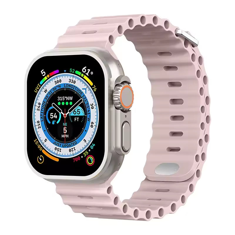 Ocean Silicone Strap for Apple Watch Ultra Band 49mm 46mm 45mm 41mm 44mm 40mm 42mm Series 11/10/9/8/7/6/5/4/SE