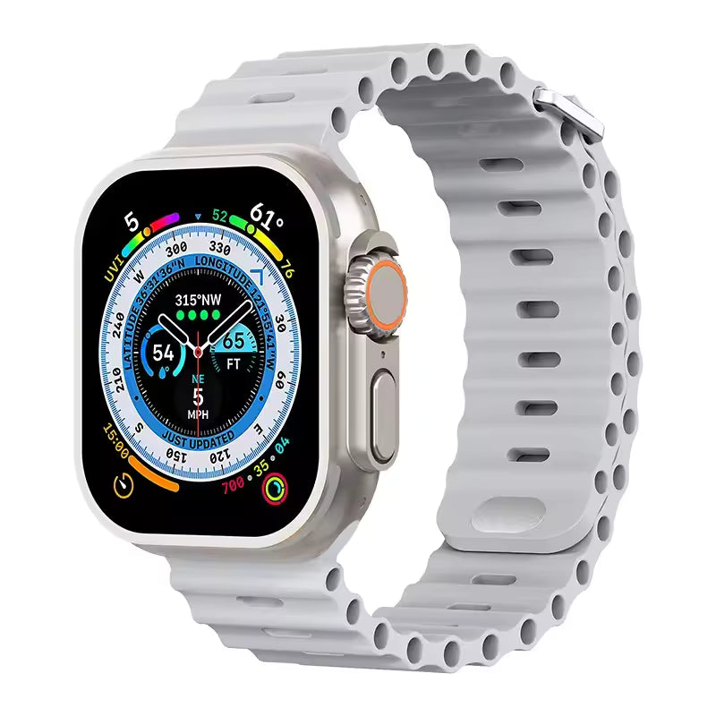 Ocean Silicone Strap for Apple Watch Ultra Band 49mm 46mm 45mm 41mm 44mm 40mm 42mm Series 11/10/9/8/7/6/5/4/SE