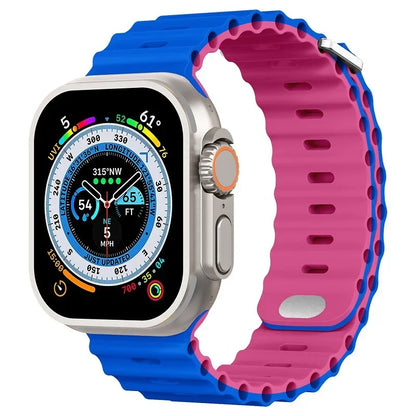 Ocean Silicone Strap for Apple Watch Ultra Band 49mm 46mm 45mm 41mm 44mm 40mm 42mm Series 11/10/9/8/7/6/5/4/SE