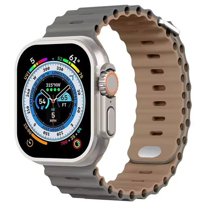 Ocean Silicone Strap for Apple Watch Ultra Band 49mm 46mm 45mm 41mm 44mm 40mm 42mm Series 11/10/9/8/7/6/5/4/SE