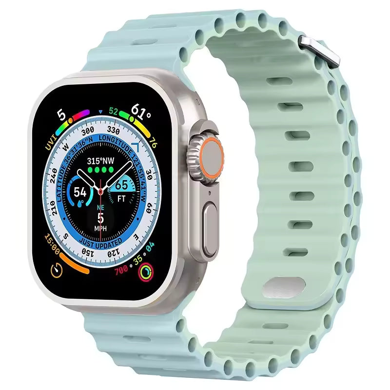 Ocean Silicone Strap for Apple Watch Ultra Band 49mm 46mm 45mm 41mm 44mm 40mm 42mm Series 11/10/9/8/7/6/5/4/SE