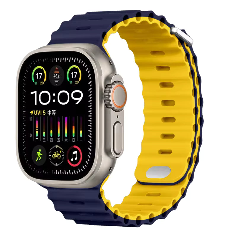 Ocean Silicone Strap for Apple Watch Ultra Band 49mm 46mm 45mm 41mm 44mm 40mm 42mm Series 11/10/9/8/7/6/5/4/SE