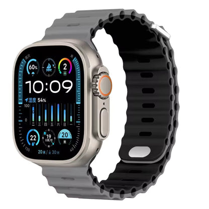 Ocean Silicone Strap for Apple Watch Ultra Band 49mm 46mm 45mm 41mm 44mm 40mm 42mm Series 11/10/9/8/7/6/5/4/SE