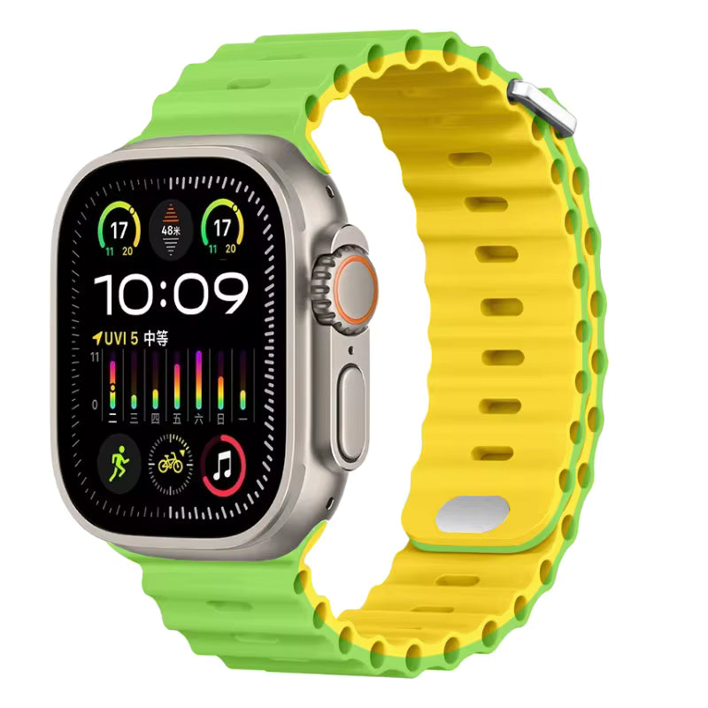 Ocean Silicone Strap for Apple Watch Ultra Band 49mm 46mm 45mm 41mm 44mm 40mm 42mm Series 11/10/9/8/7/6/5/4/SE