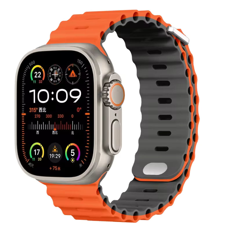 Ocean Silicone Strap for Apple Watch Ultra Band 49mm 46mm 45mm 41mm 44mm 40mm 42mm Series 11/10/9/8/7/6/5/4/SE