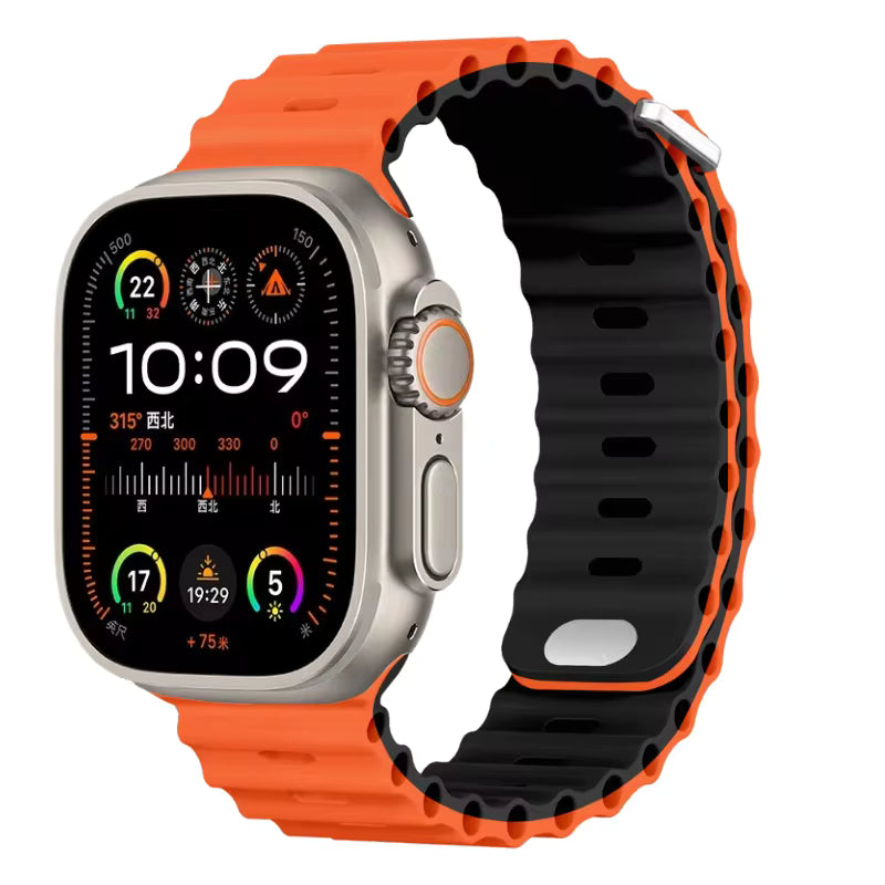 Ocean Silicone Strap for Apple Watch Ultra Band 49mm 46mm 45mm 41mm 44mm 40mm 42mm Series 11/10/9/8/7/6/5/4/SE