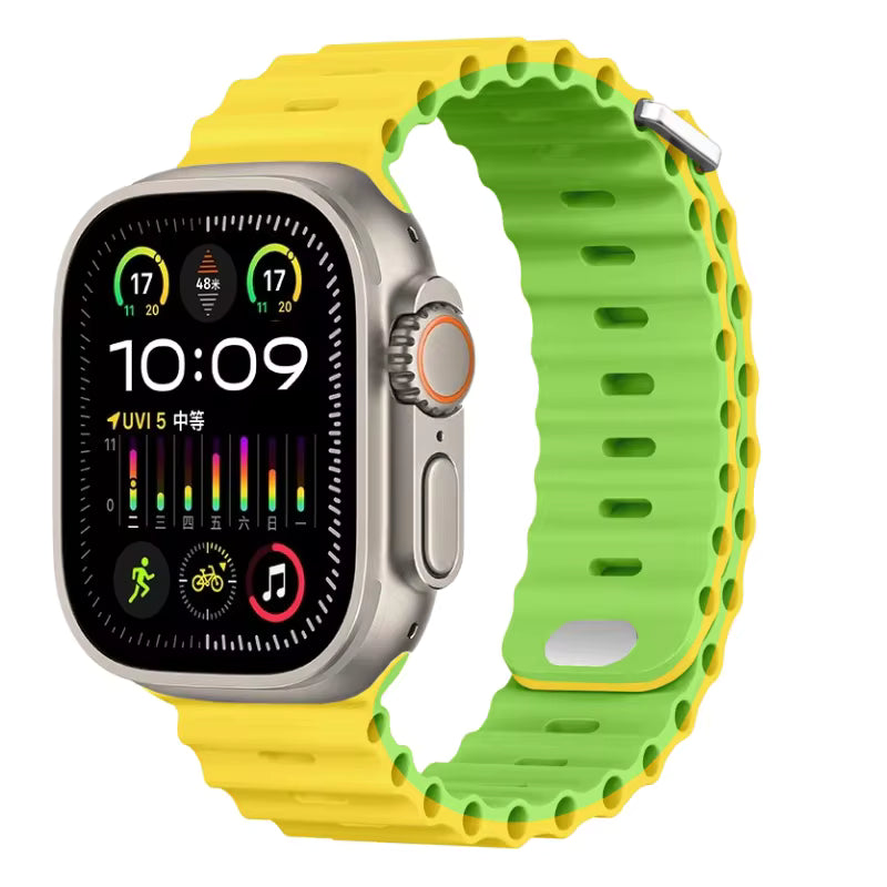 Ocean Silicone Strap for Apple Watch Ultra Band 49mm 46mm 45mm 41mm 44mm 40mm 42mm Series 11/10/9/8/7/6/5/4/SE
