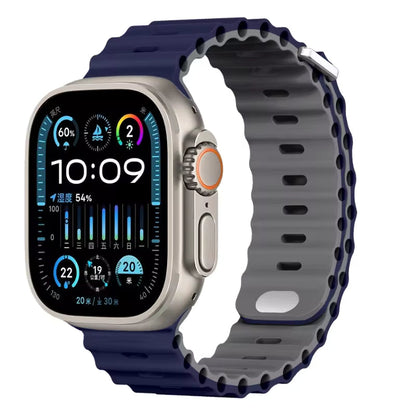 Ocean Silicone Strap for Apple Watch Ultra Band 49mm 46mm 45mm 41mm 44mm 40mm 42mm Series 11/10/9/8/7/6/5/4/SE
